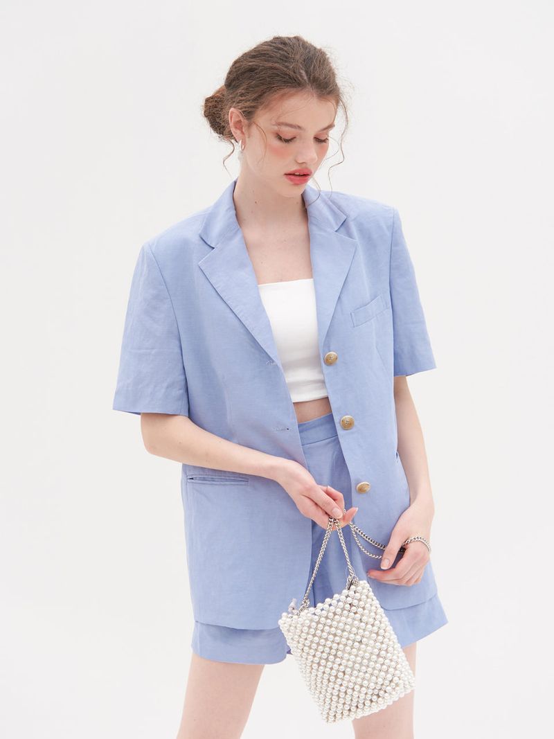 vem.ver(ベムバー)の「ANN HALF SLEEVES JACKET_PURPLE(Tops)」
