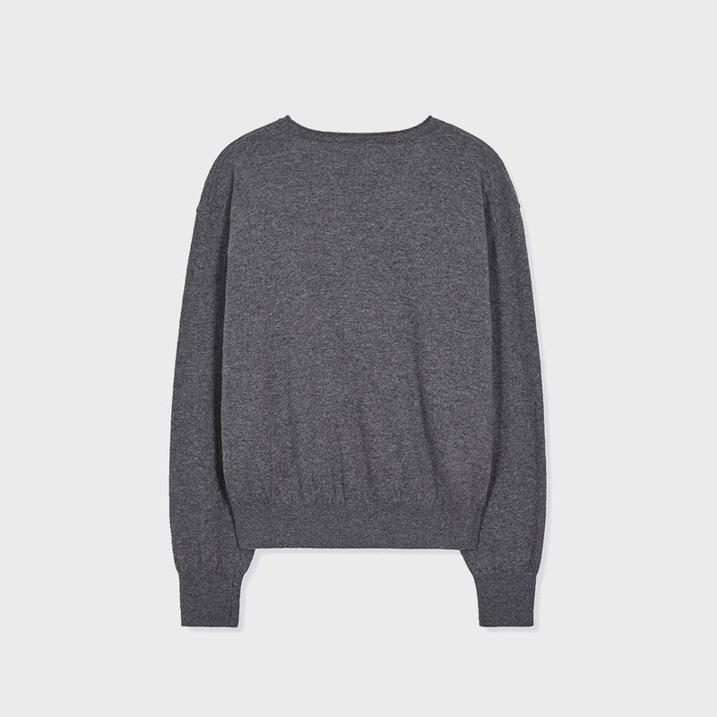 エクストラファインウールVカーディガン (Melange Grey)