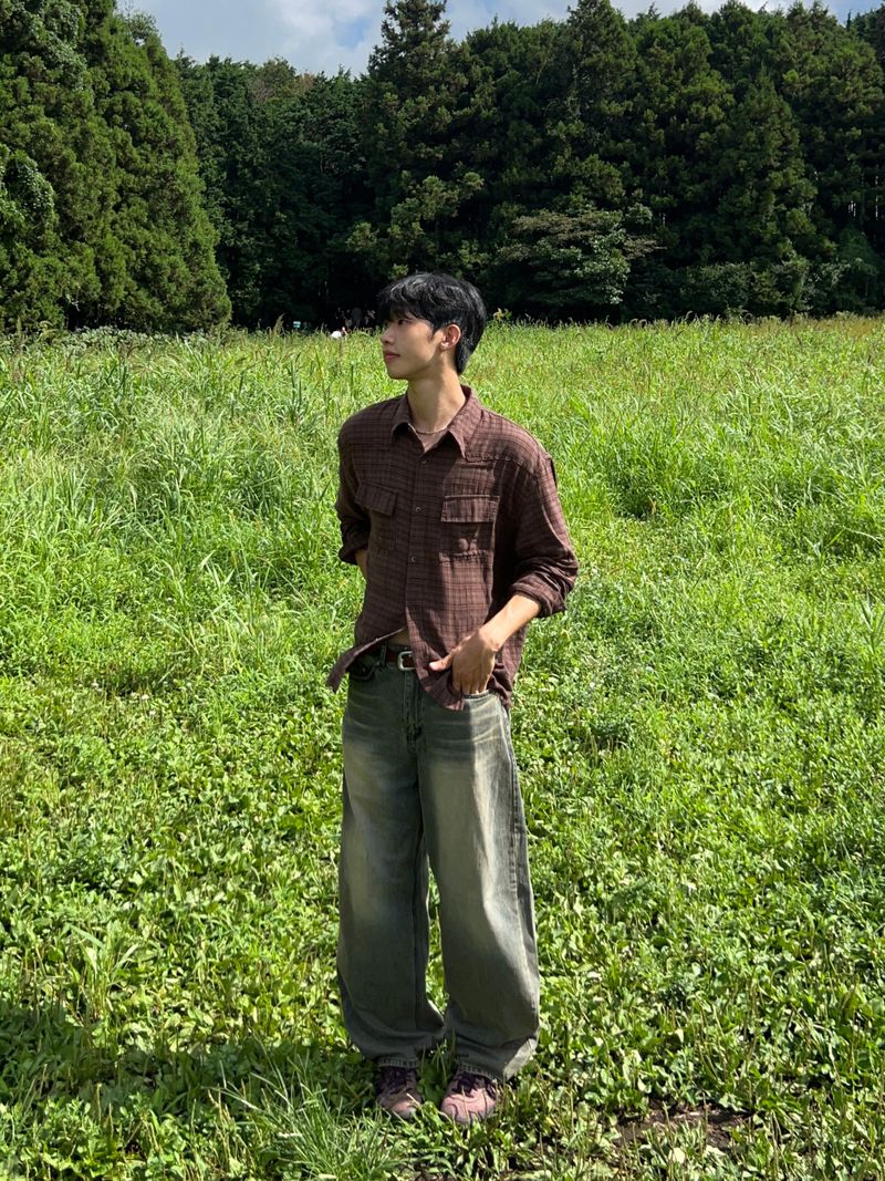 Ravi Raw-Edge Check Shirt (4 Colors)