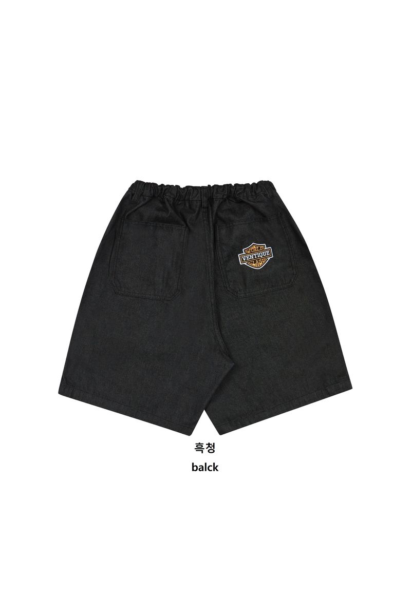 VENTIQUE Flame embroidery Bermuda Shorts 2color