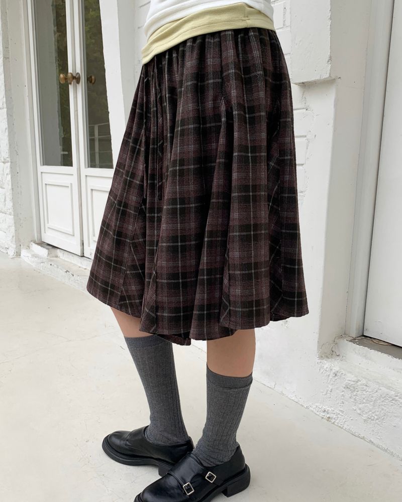 [ORIGINAL] Sco Check Layered Skirt