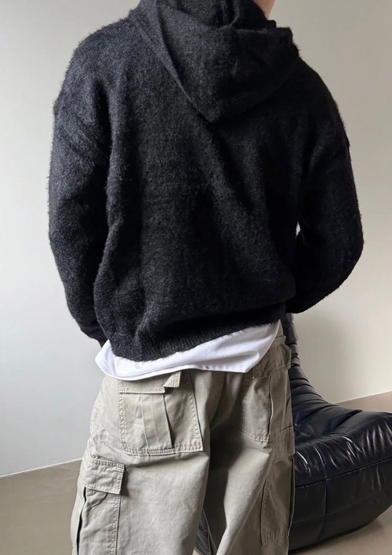 Grayish wide cargo pants