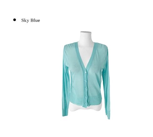 Saku Ribbed See-Through Knit Cardigan