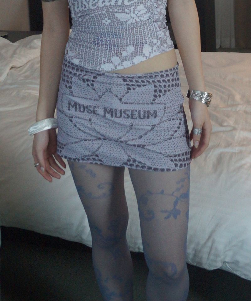 Printed Lace Skirt_Mauve