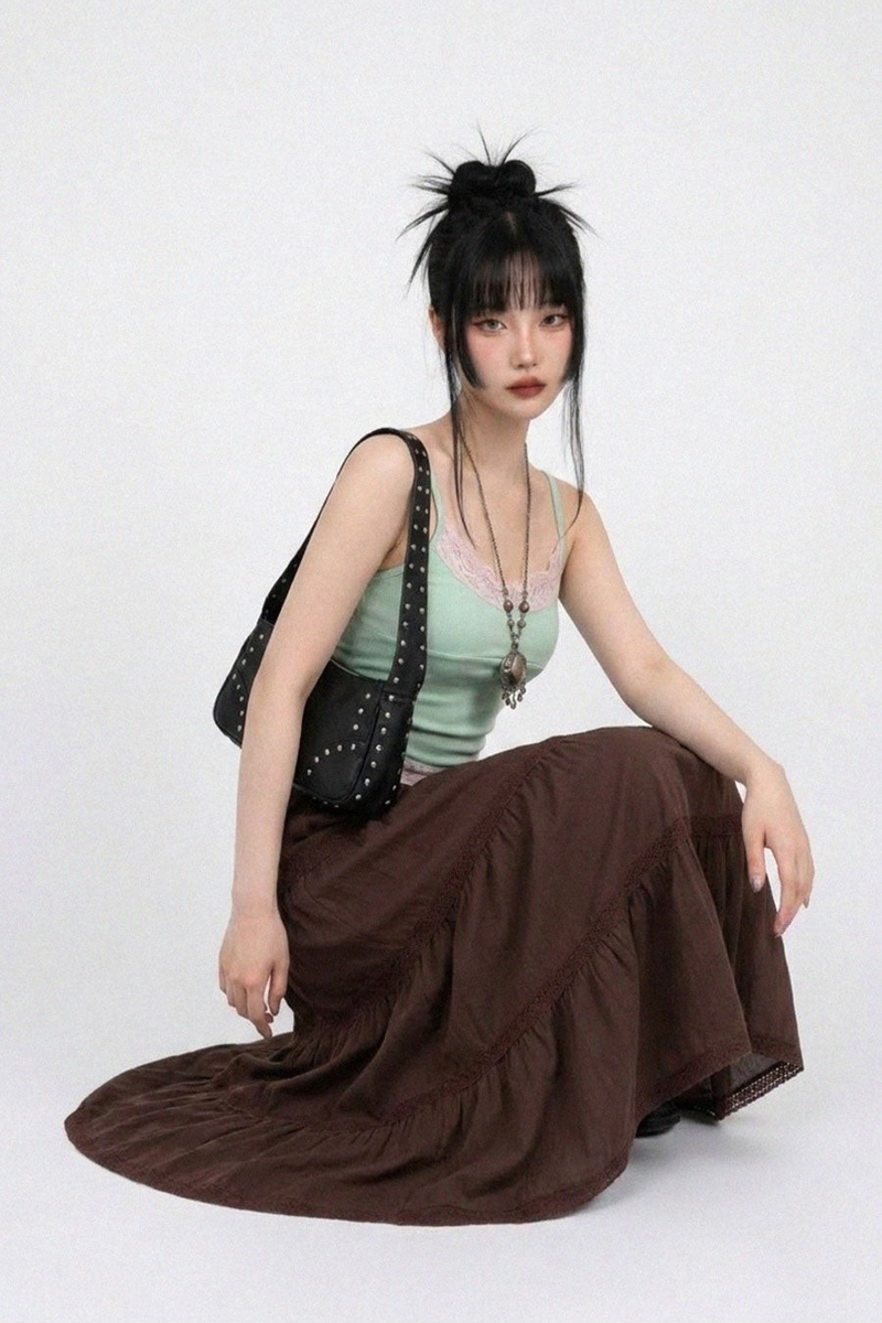 RUSTIC ROMANCE TIERED MAXI SKIRT