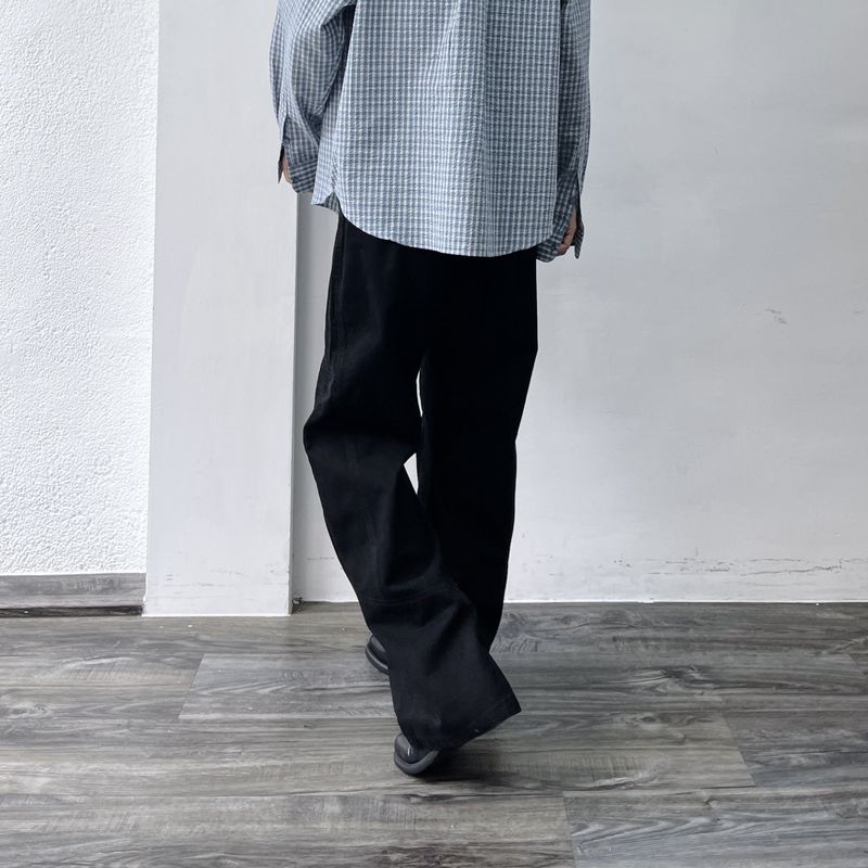 Curved Stitch Wide Trousers
