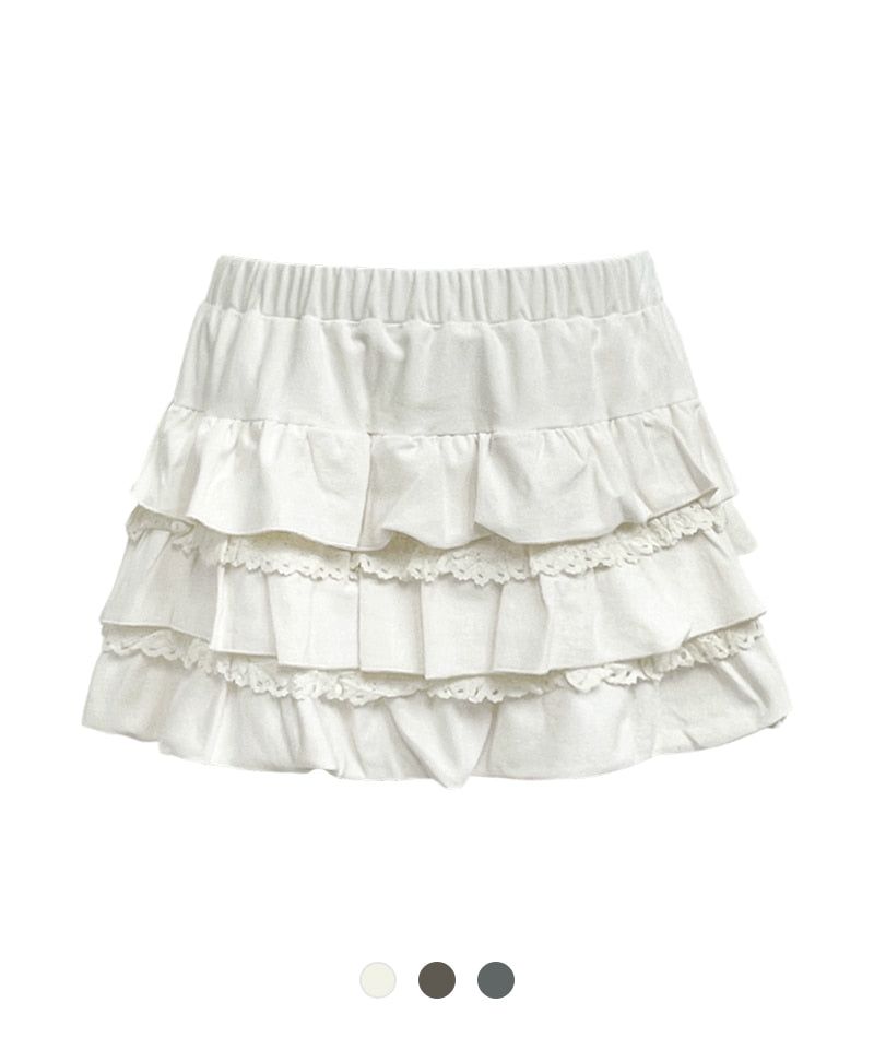 Cozy&Kitsch(コージーアンドキッチ)の「Lumiel Lace Frill Mini Skirt(Skirts)」