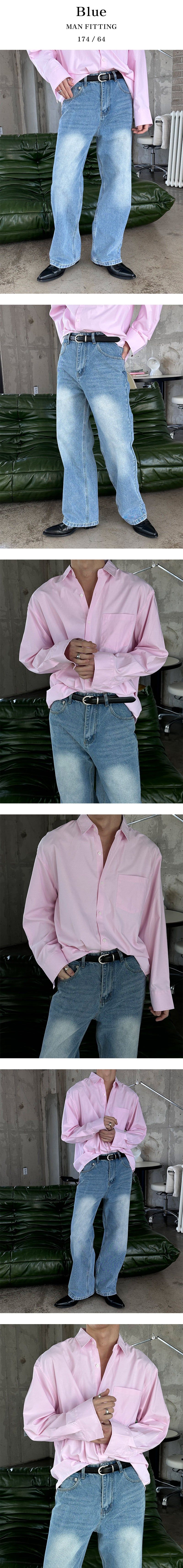 [Unisex] Basic semi wide denim pants(4color)