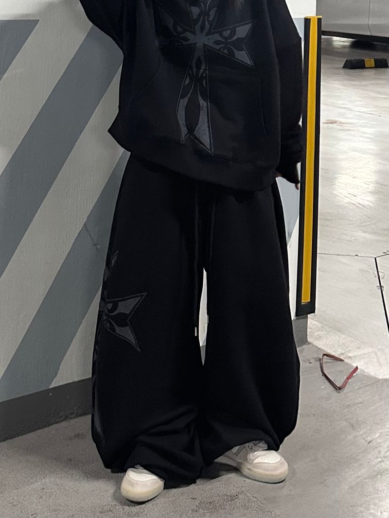 sagging big cross wide pants
