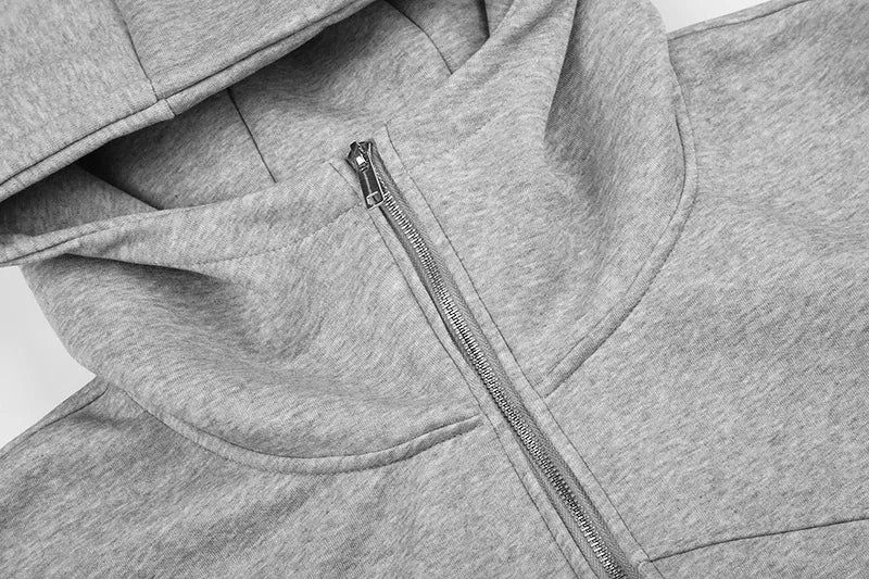 Multi Zip High-Neck Hood Zip-Up