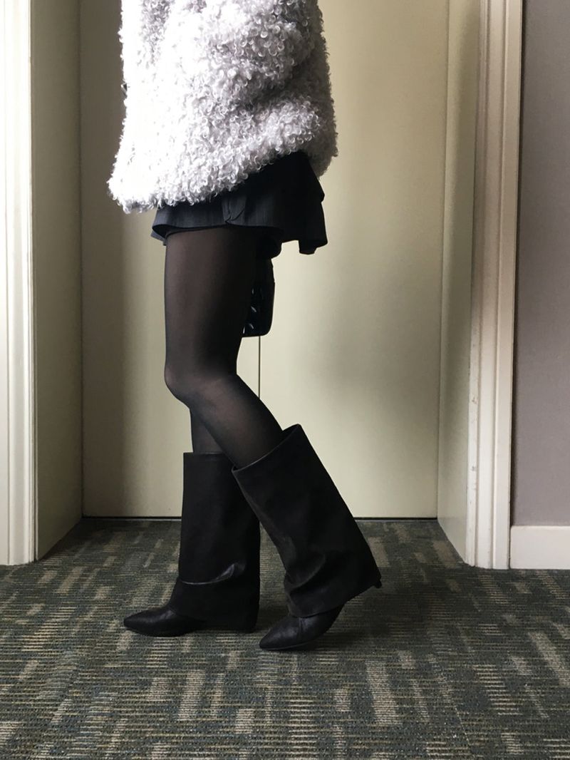 Stiletto warmer wrinkle boots