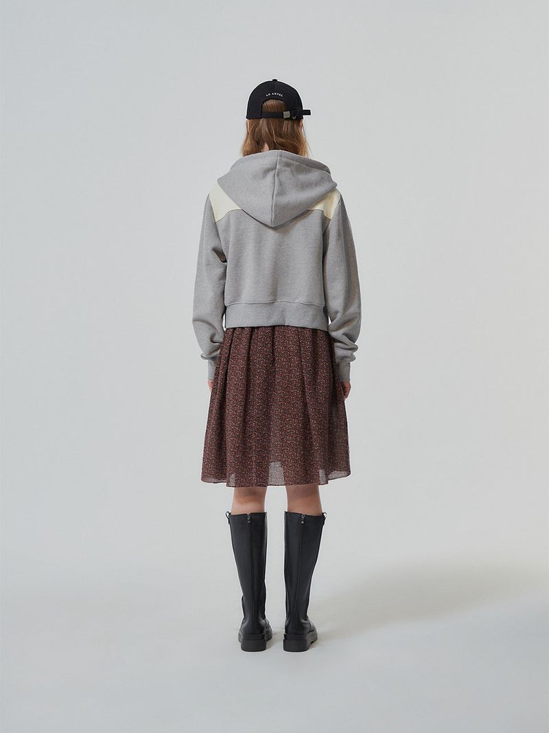 HEAVY WEIGHT MULTI COLOR CROP HOOD ZIP UP