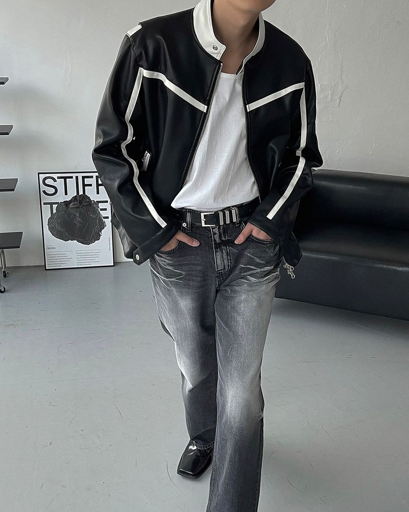 OWN Karim Biker Leather Jacket