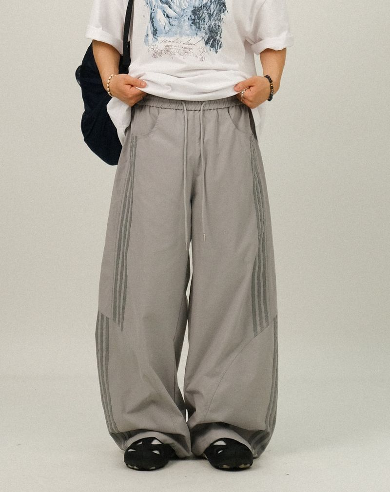 RU Track Nylon Curved Banding Pants