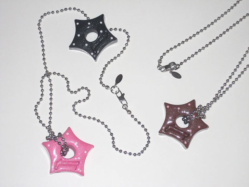 gleaming star dot necklace [brown]