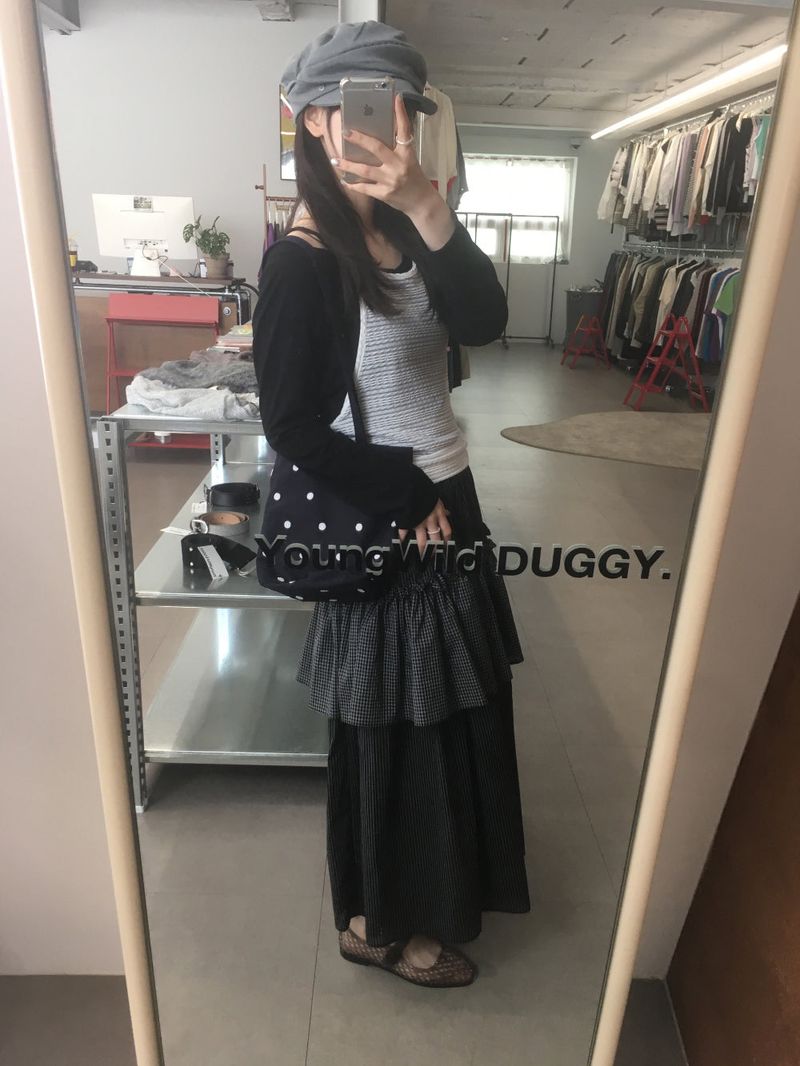 Flocon embroidered shoulder bag (2color)