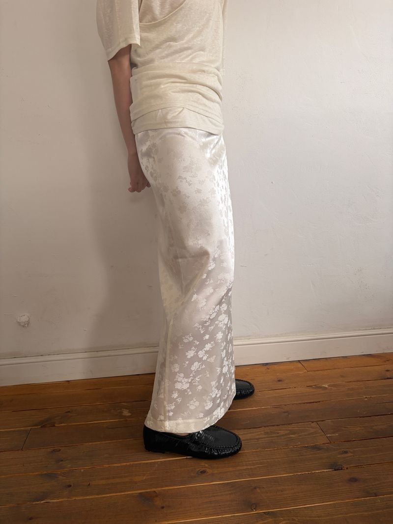 floral satin skirt