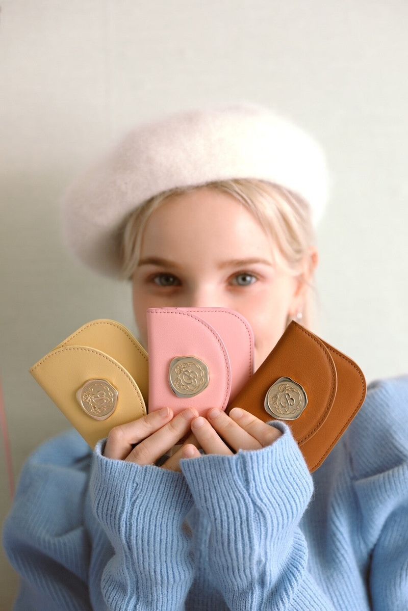 Golden Envelope Cow Leather Wallet ( Brown )