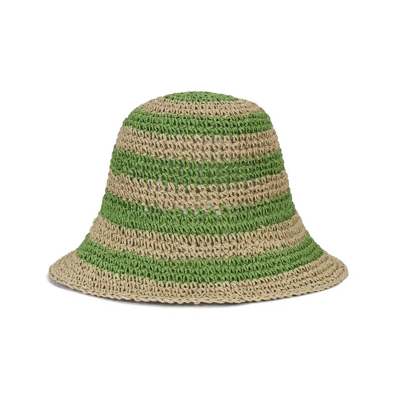 Stripe paper bucket hat Green
