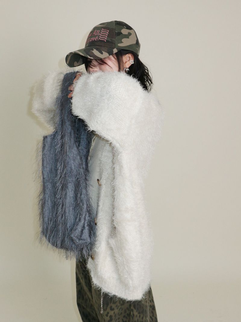 Featheryan Rouge Long Angora Cardigan