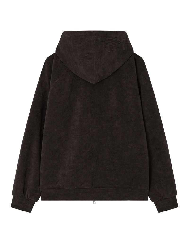 FLEECE HOODIE ZIP-UP(BROWN)