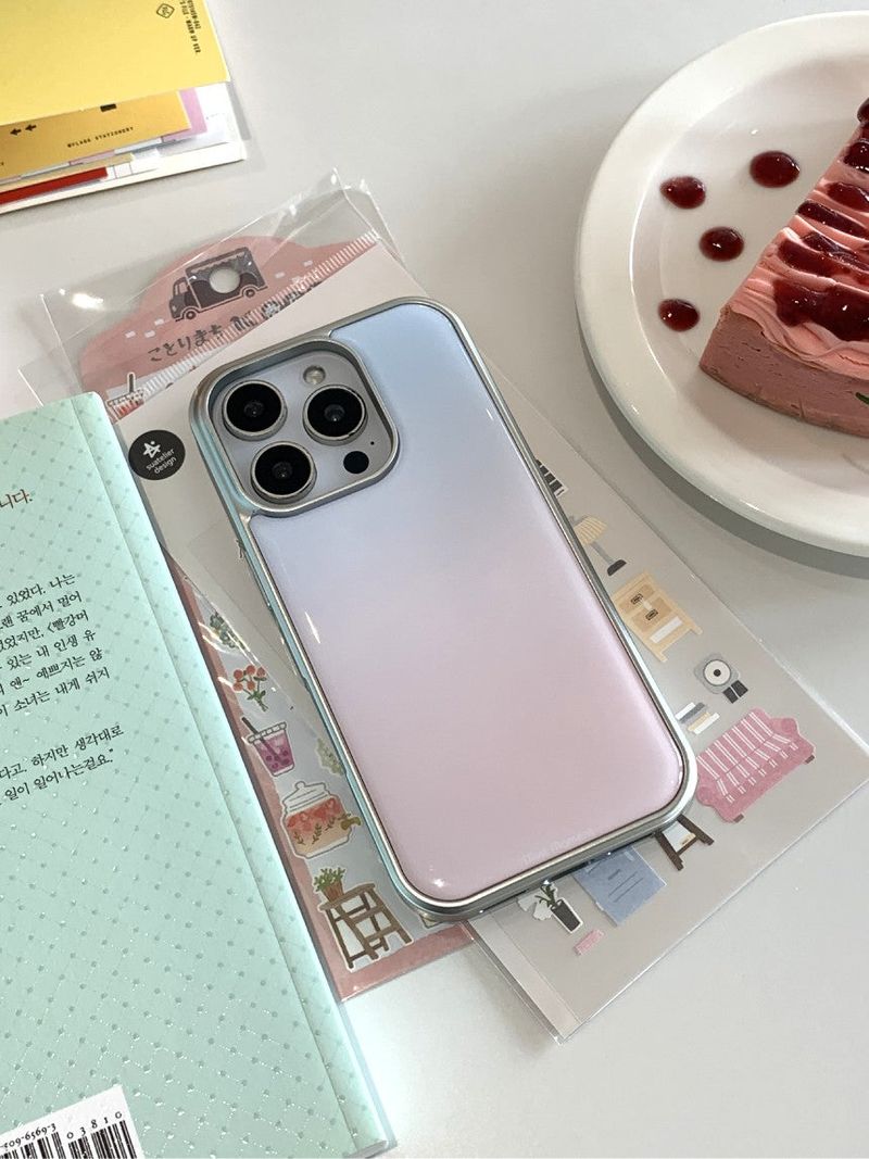 [MADE]コットンキャンディ シルバーエポキシバンパー iPhoneケース
