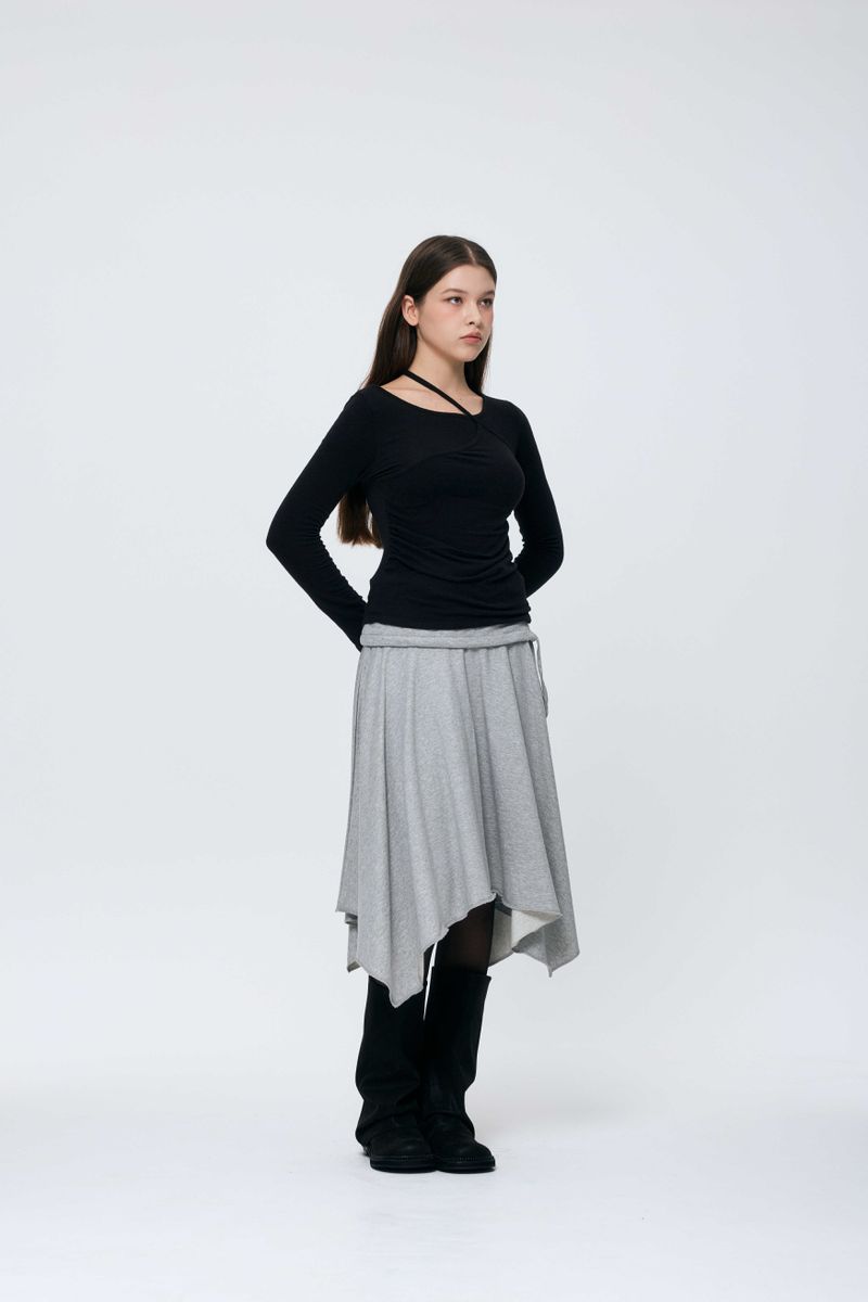 MUREN SHIRRING TOP / BLACK