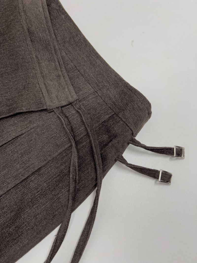Velour Buckle Pleated Long Skirt