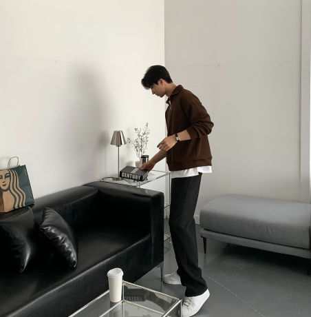 Hendes Daily Ribbed Semi-Zip Up Knit