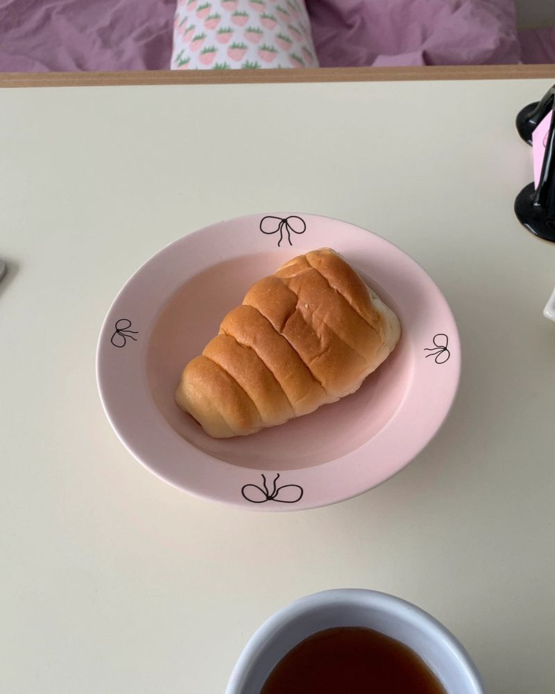 Bow ribbon bowl : baby pink