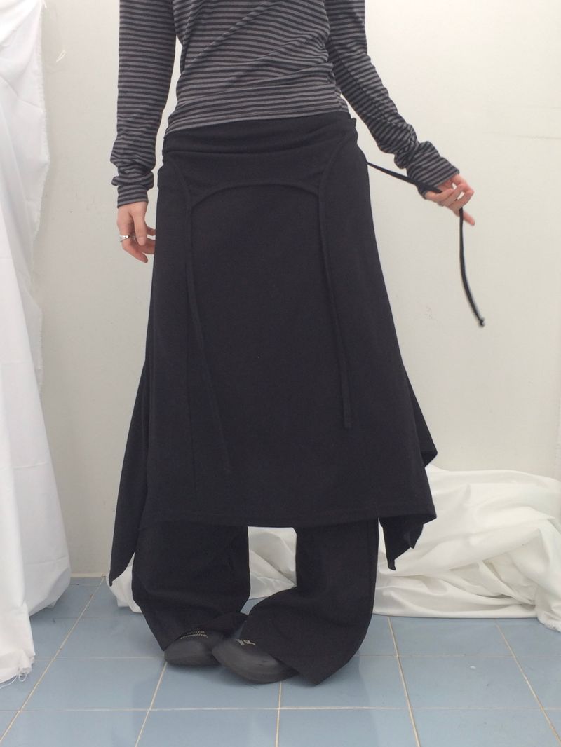double-strap draped long dress