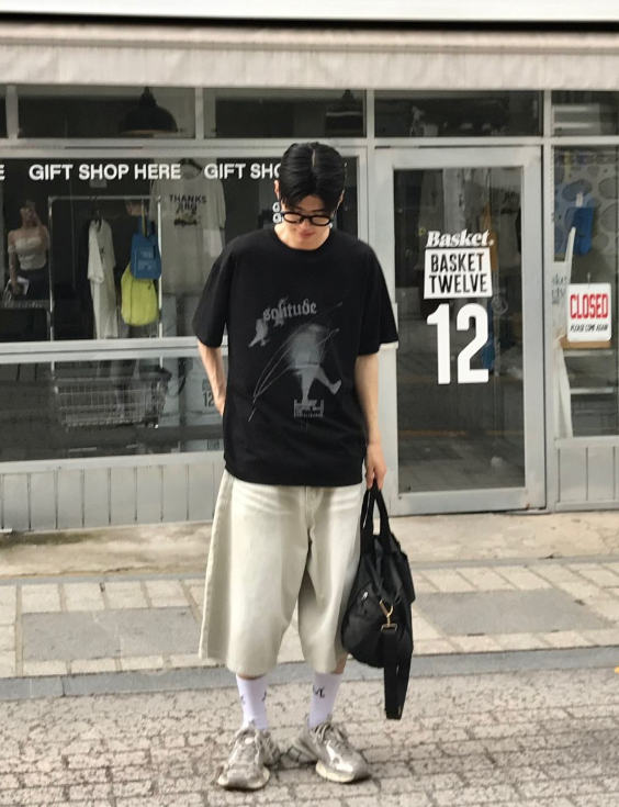 Whiskers bermuda denim pants