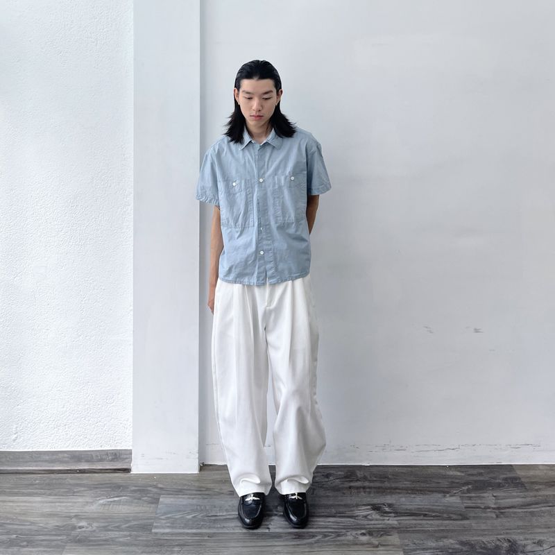 Double Pleat Full-Length Pants