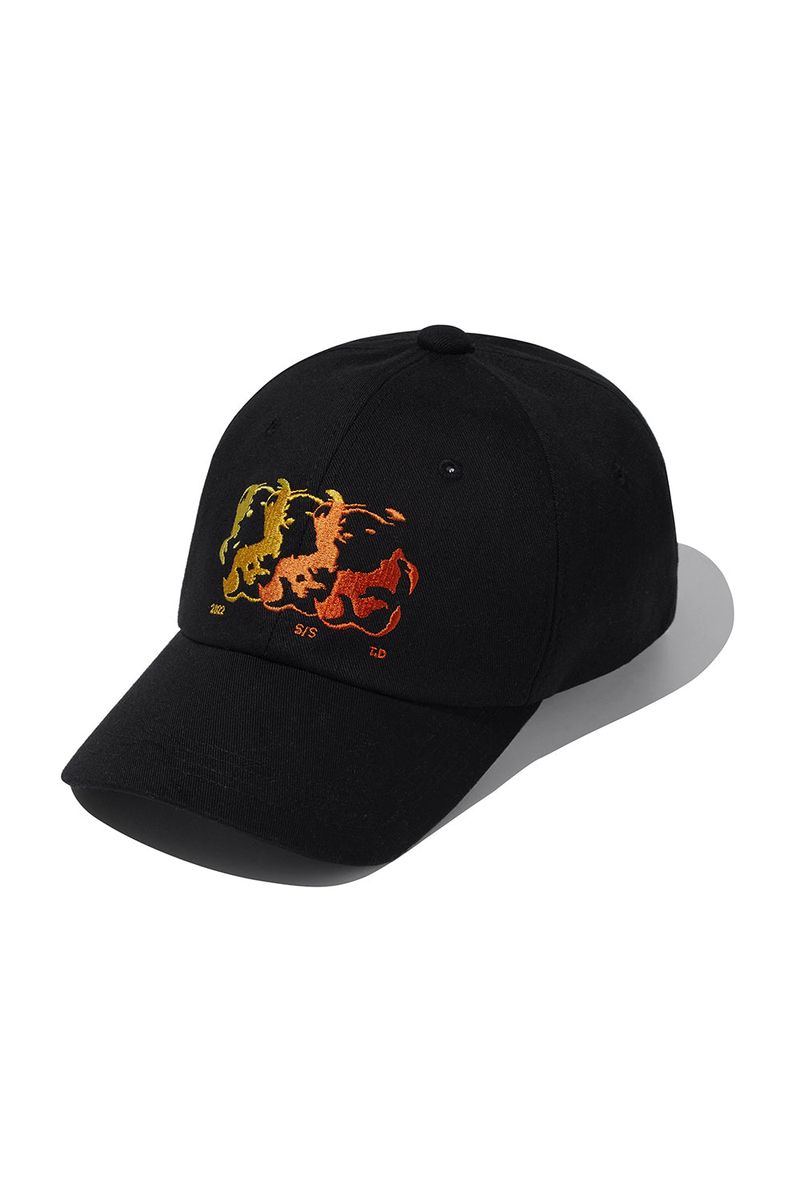 Flame Bear Ball Cap_Black