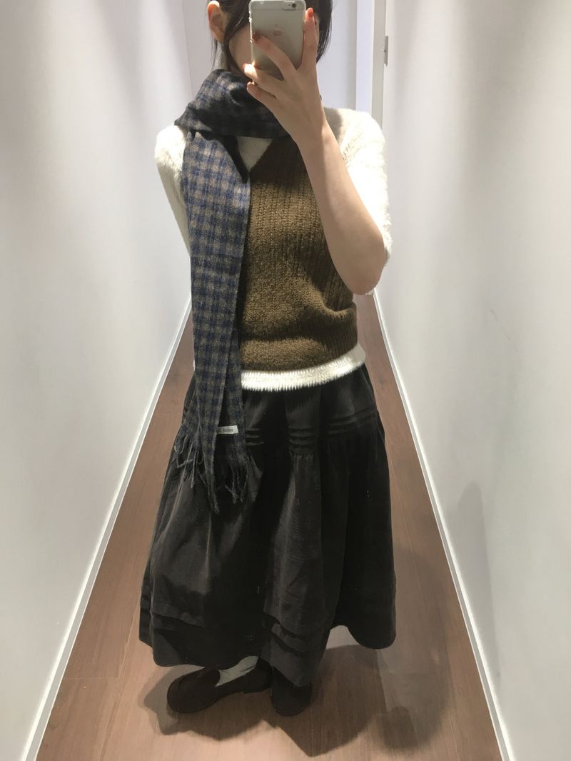 [MD Pick]Fine wool check muffler (6color)