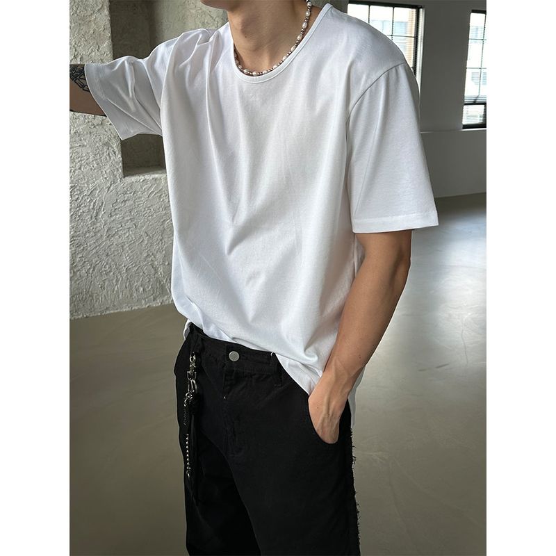 [BASIC ITEM] U neck round half t-shirts (2color)