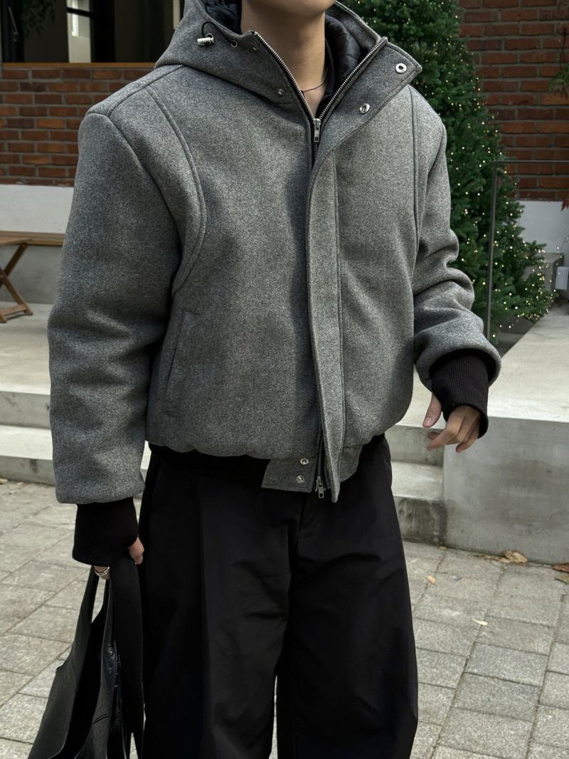 Haron woolfaka hooded padded jacket