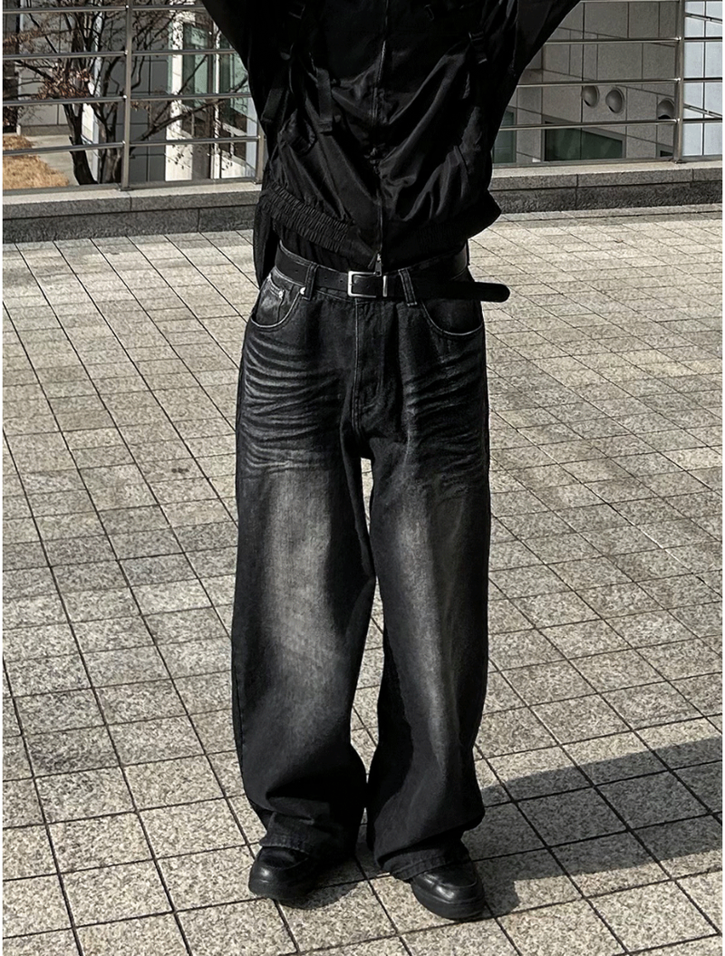 offered wide detail denim pants