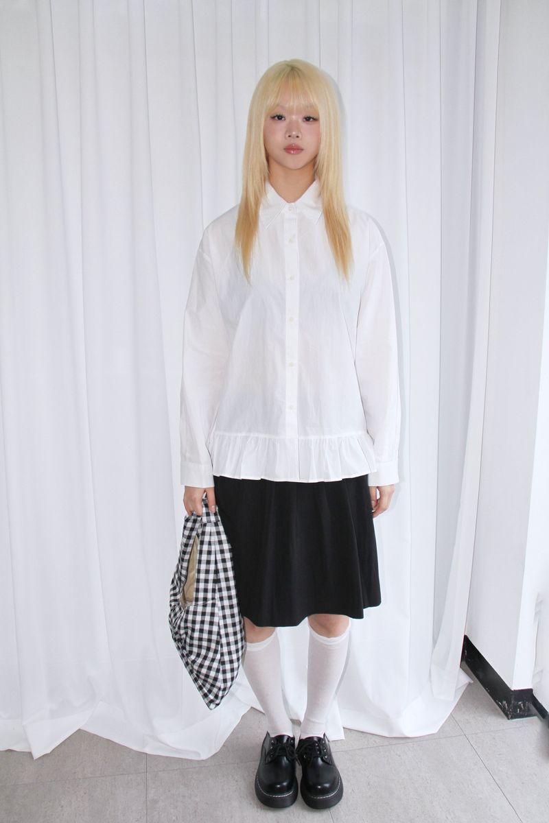 soft loose-fit frill shirt blouse
