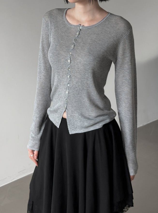 mnem（ムネム）の「Wave Daily Knit Cardigan（Tops）」