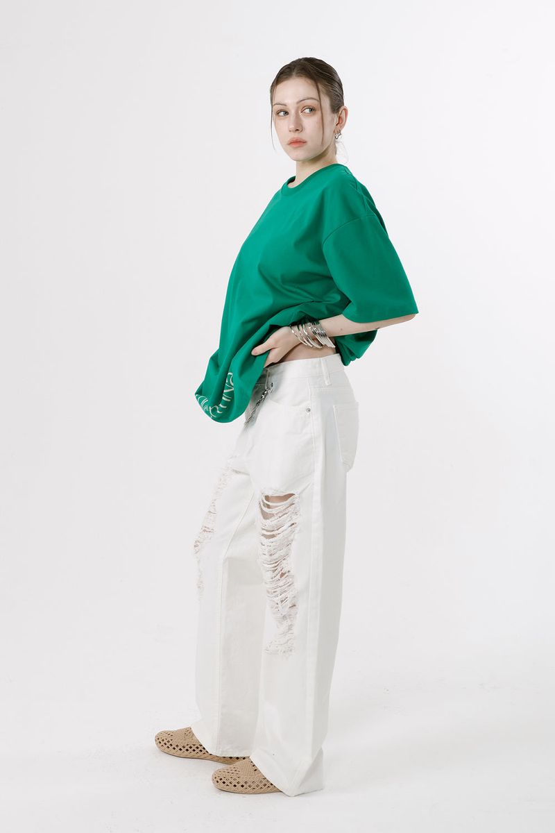 DAMAGED JEANS_WHITE