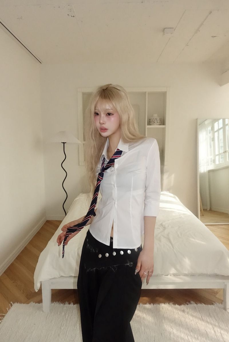 Pintuck Belted Wide Slacks