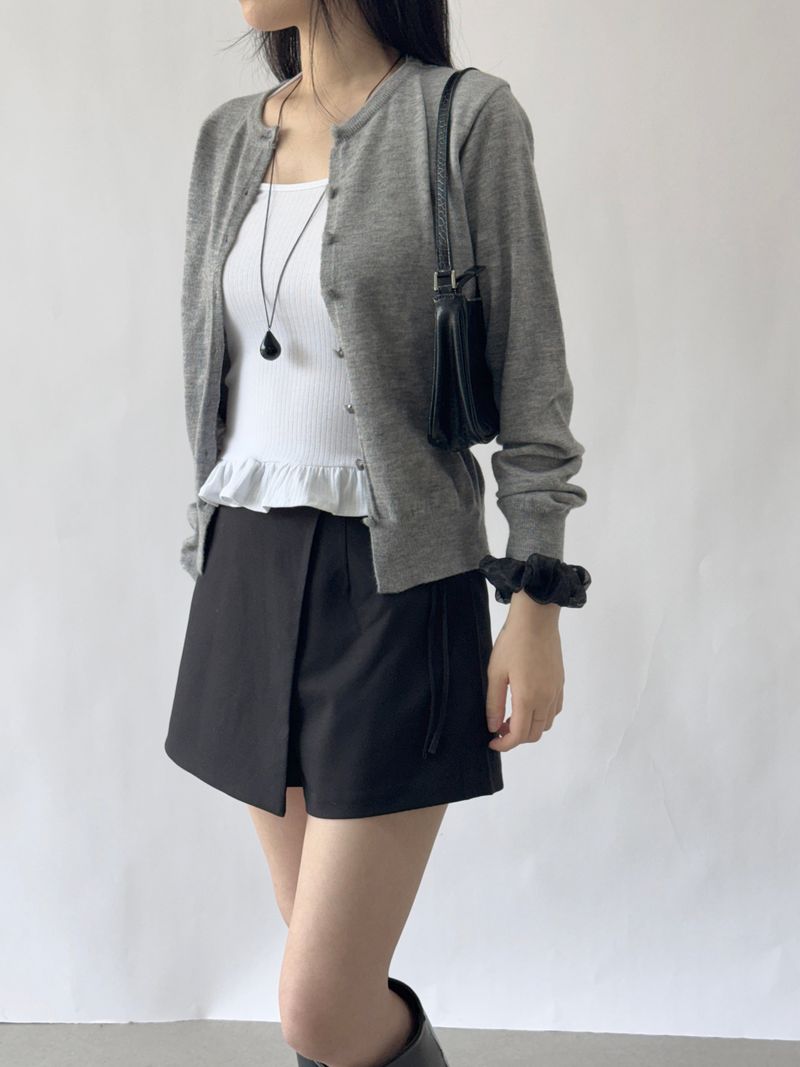 Vigent Wrap Elastic Waist Mini Skirt Pants