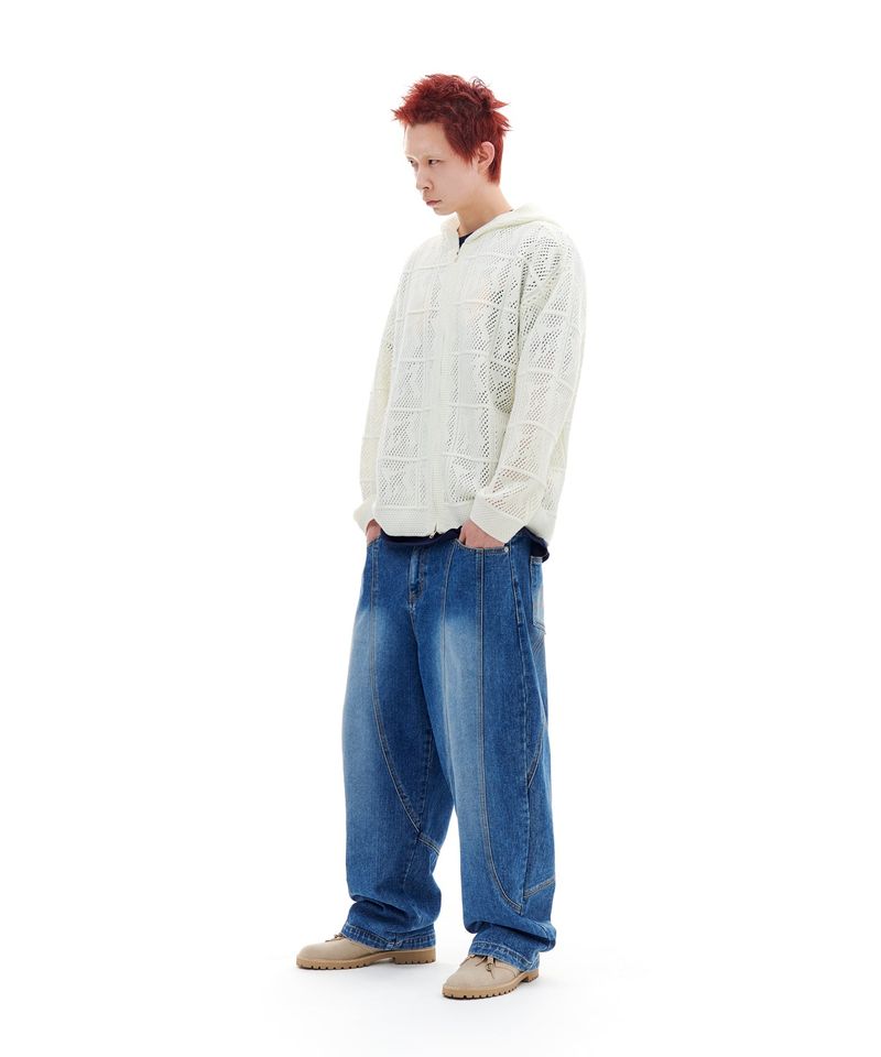 PANEL LINE DENIM PANTS (BLUE)
