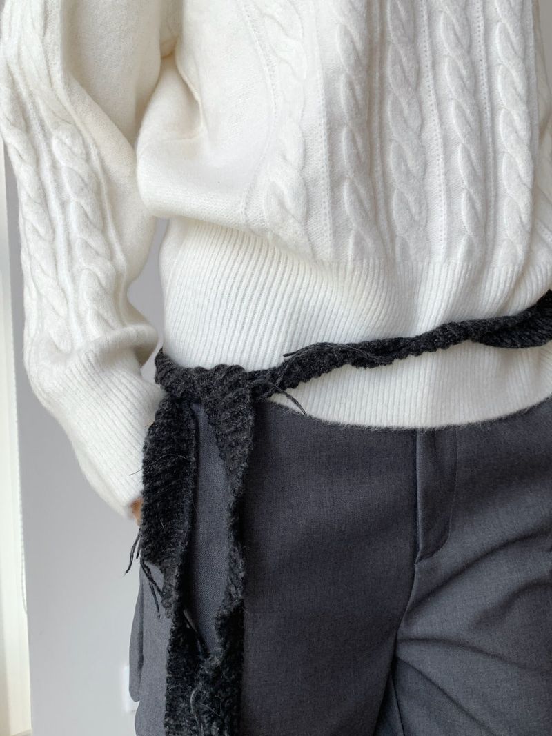 Jacquard Turtleneck Twisted Wool Knitwear