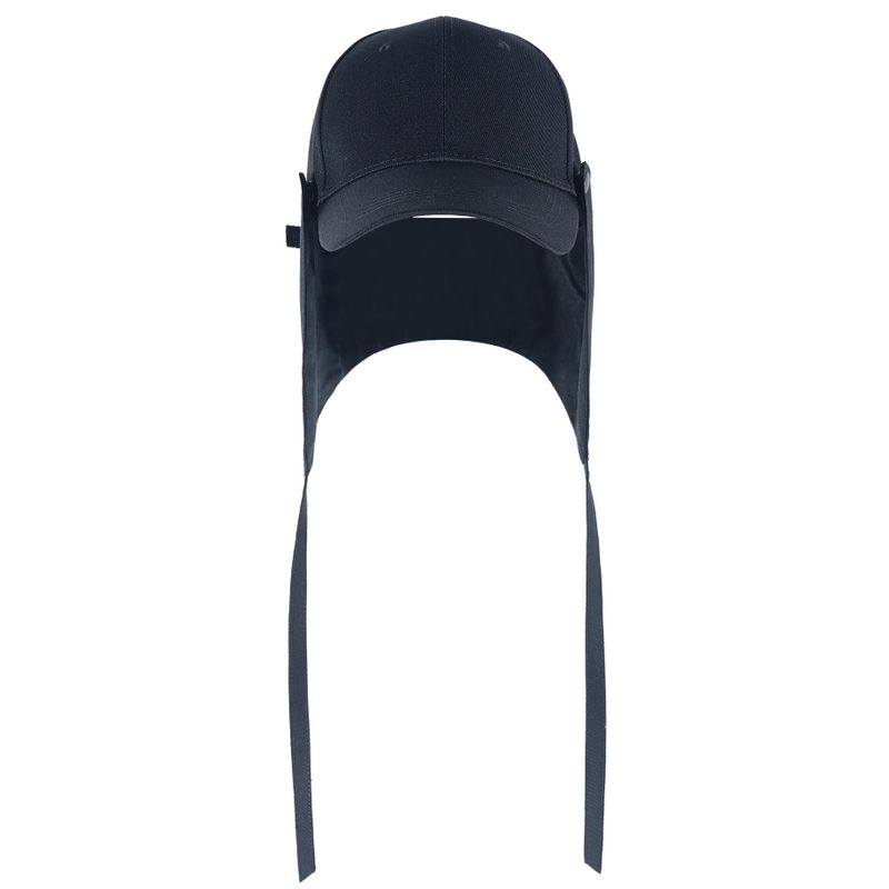 EAR FLAP BALL CAP BLACK / COTTON FLAP