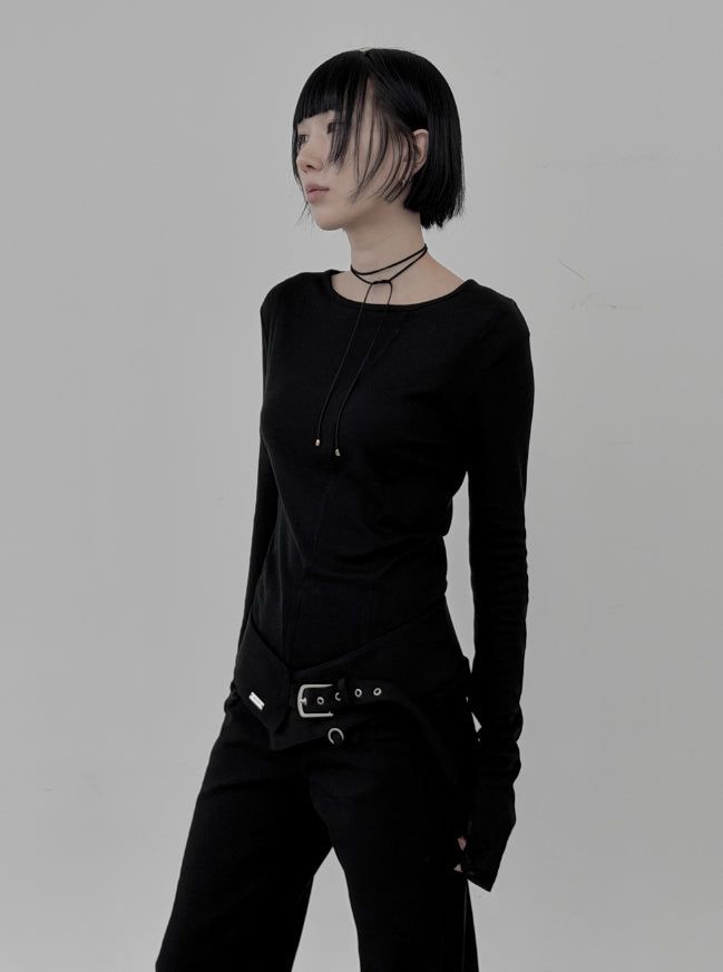 Bold suede wide belt