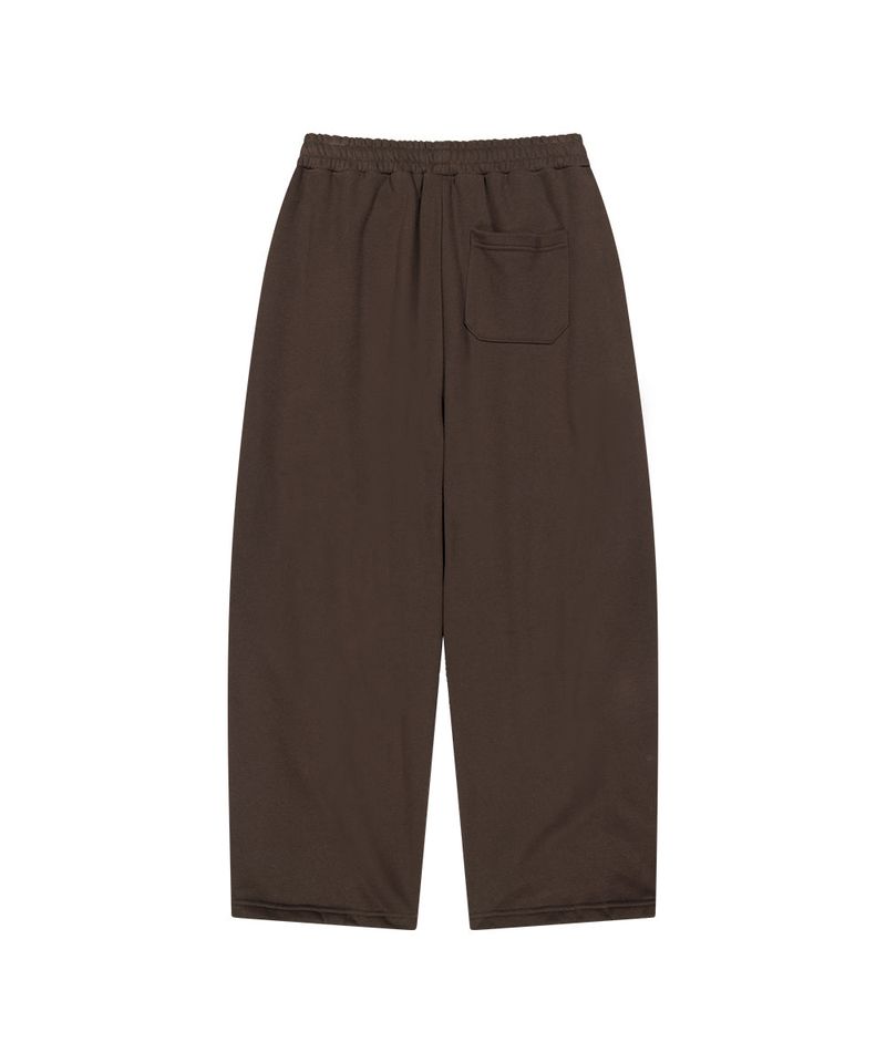 TWO-TUCK WIDE SWEAT PANTS_BROWN