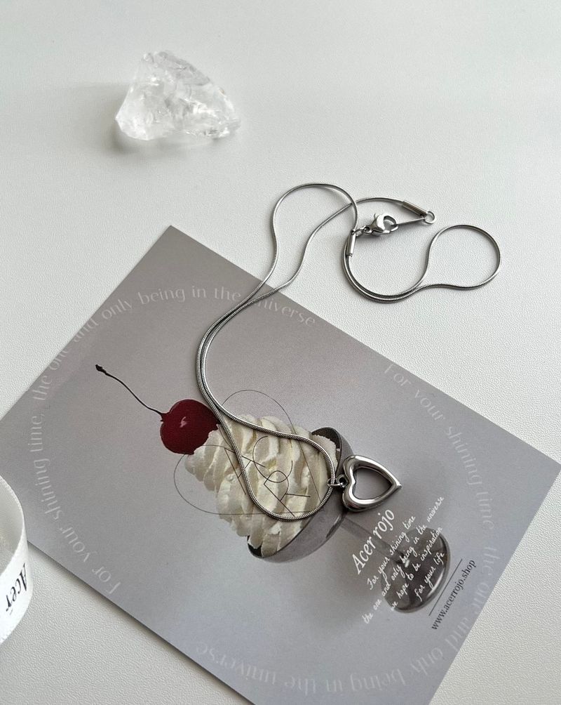 Hui Space Heart Stainless Steel Snake Strap Coin Layered Necklace
