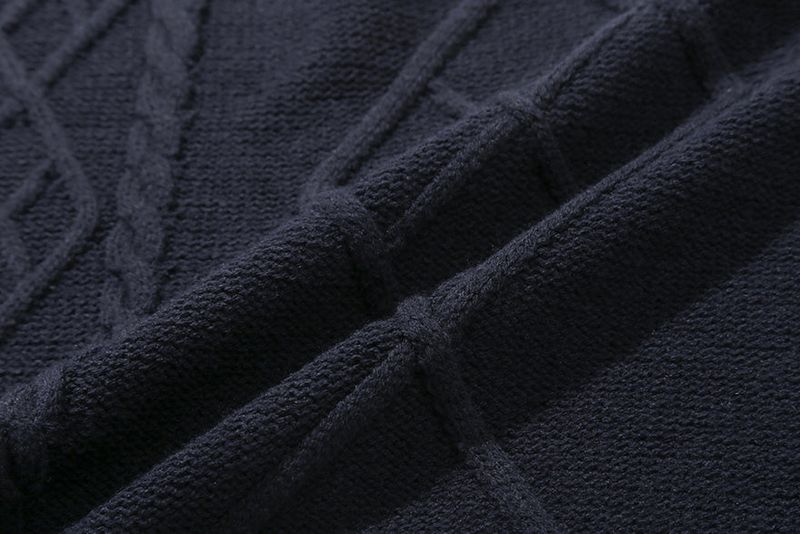 CABLE KNIT SHAWL MUFFLER_NAVY